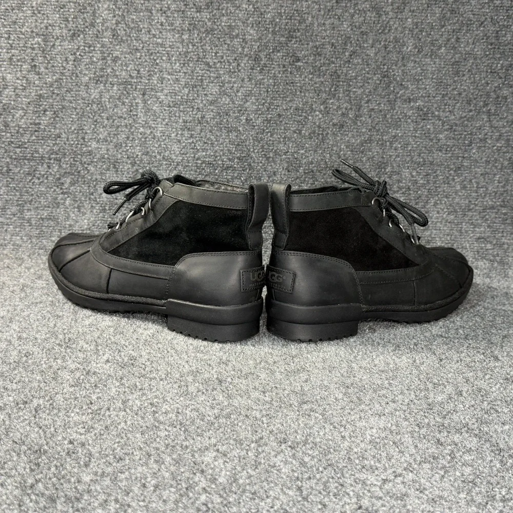 UGG Heather Boots Women's 9 Black Leather Suede Waterproof Short‎ Ankle Booties